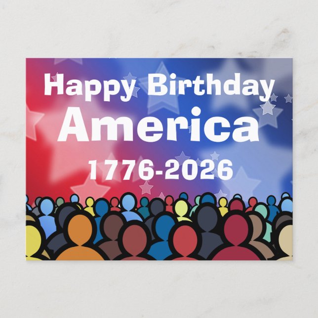 Happy Birthday America 1776 to 2026 Postcard (Front)