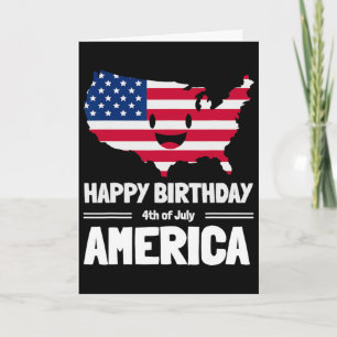 Happy Birthday America 4th Of July American Flag M Card