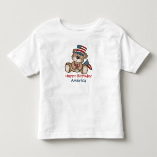 Happy Birthday America 4th of July bear T-Shirt