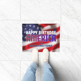 HAPPY BIRTHDAY AMERICA DOORMAT