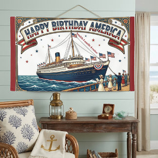 Happy Birthday America Family Cruise Patriotic Banner