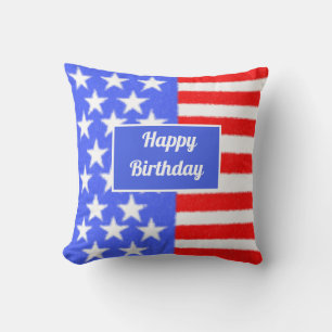 Happy Birthday America Personalize Throw Pillow