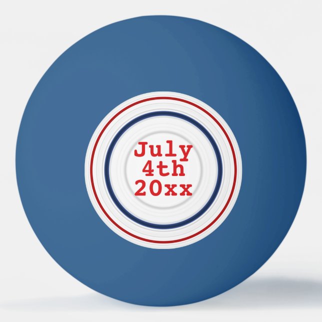 Happy Birthday America Red White & Blue Circles Ping Pong Ball (Front)