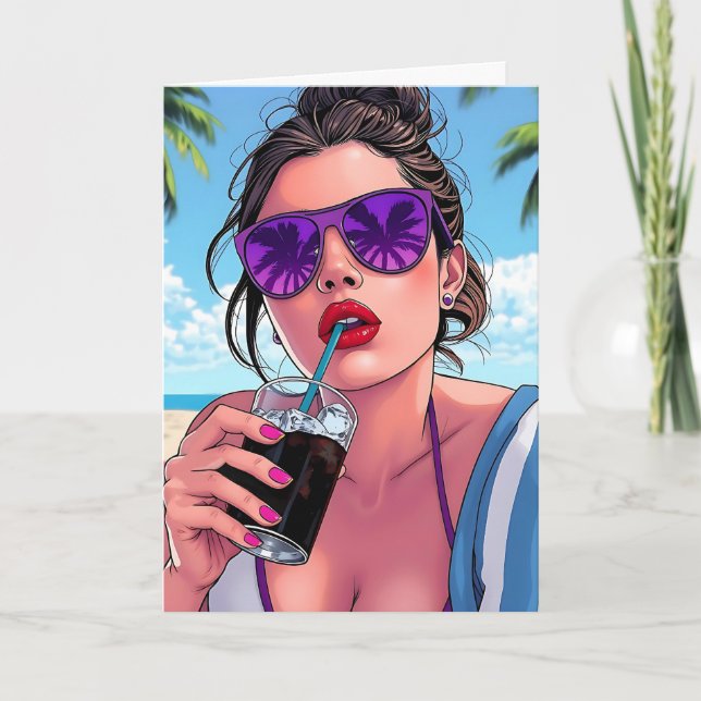 Happy Birthday and Fun Summer Beachy Card (Front)