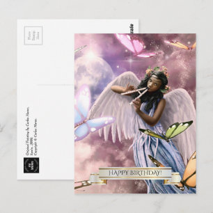 Happy Birthday. Angel with Butterflies Postcard