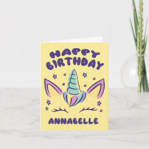 Happy Birthday Annabelle    Unicorn Birthday Card