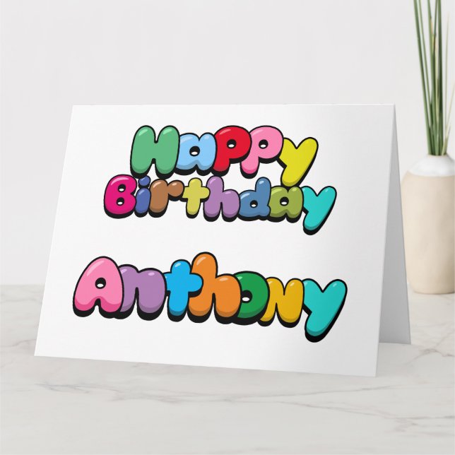 Happy Birthday Anthony Card (Front)