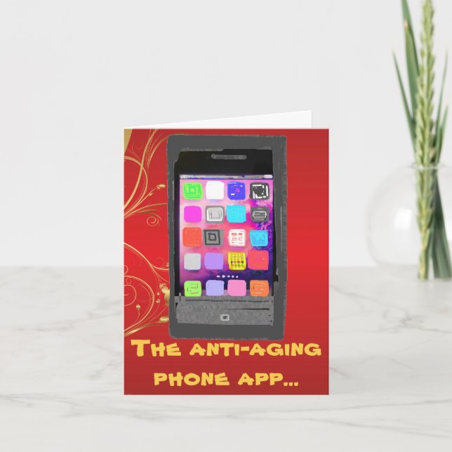 Happy Birthday Anti Aging Phone App Card (Front)
