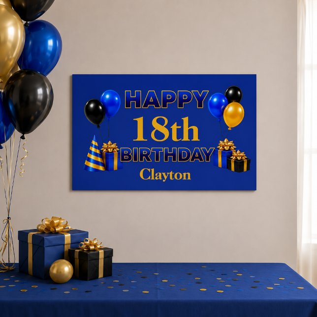 Happy Birthday Any Age Blue Poster (Creator Uploaded)