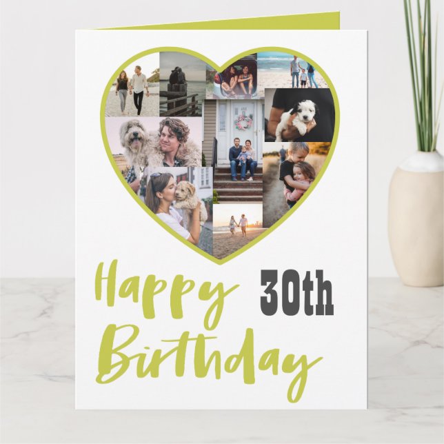 Happy Birthday Any Age Multi Collage Greeting Card (Front)