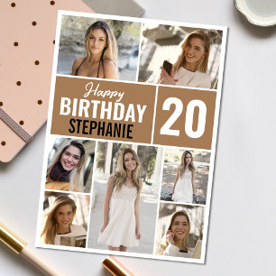 Happy Birthday Any Age Photo   Collage Card
