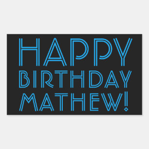 Happy Birthday (ANY NAME)   Blue & Black (or diy) Sticker