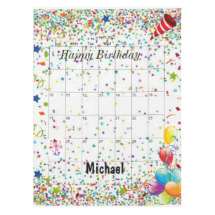 Happy Birthday April 2022 Tablecloth 