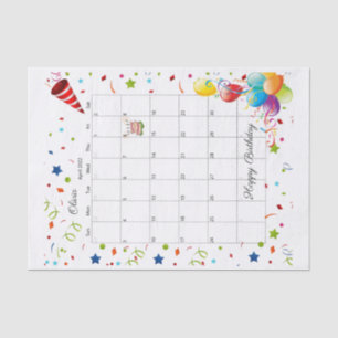 Happy Birthday April 2022 Tissue Paper