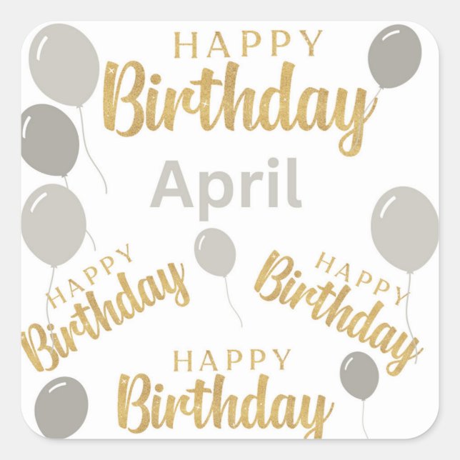 Happy birthday April birthdays Sticker (Front)
