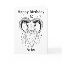 Happy Birthday Aries Ram Hand-drawn