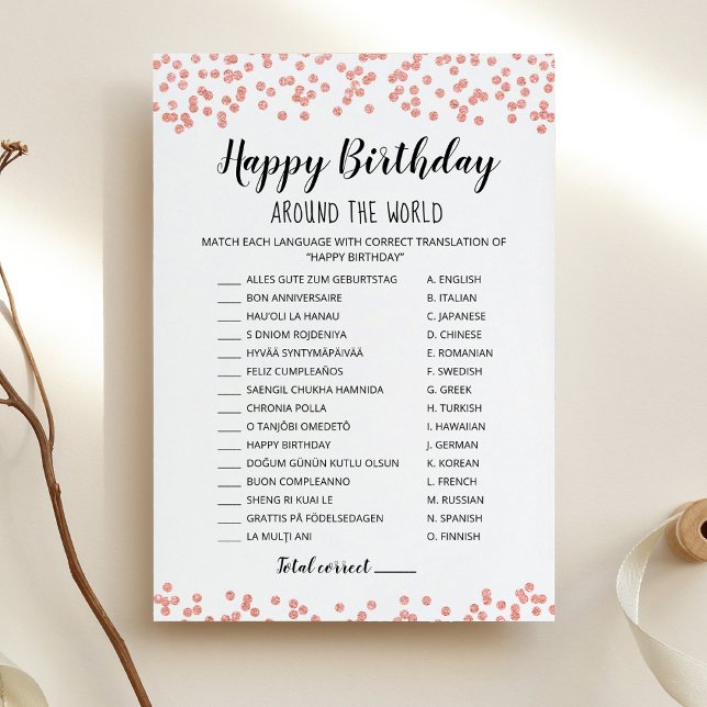 Happy Birthday around the world Birthday Game Card (Creator Uploaded)
