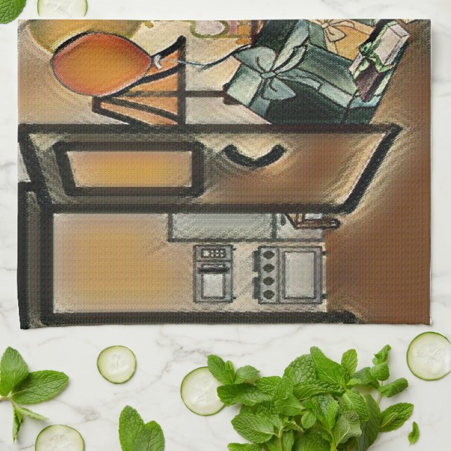 Happy Birthday Art Kitchen Towel (Folded)