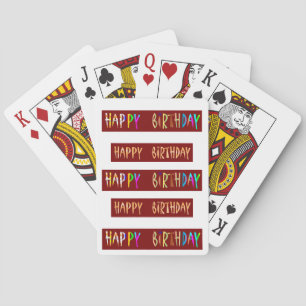 HAPPY BIRTHDAY Artistic Script Text Playing Cards