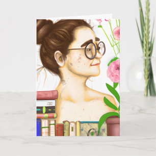 Happy Birthday   Artsy Woman in Glasses Card