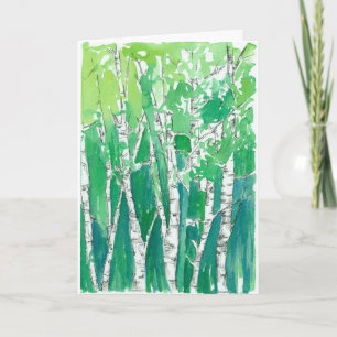 Happy Birthday Aspen Trees Emerald Green Card