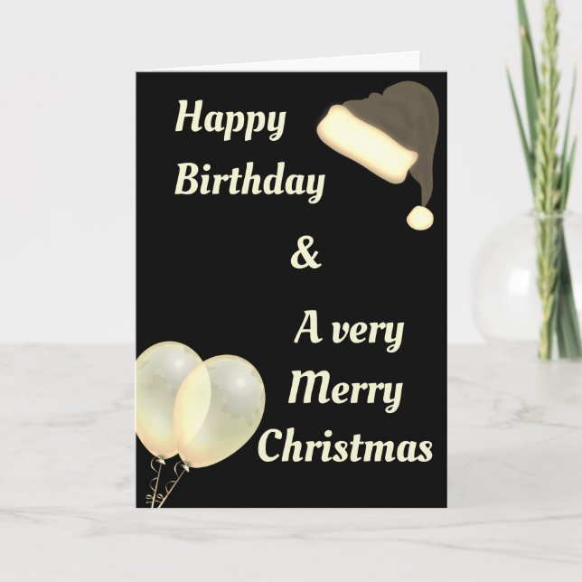 Happy birthday at Christmas card (Front)