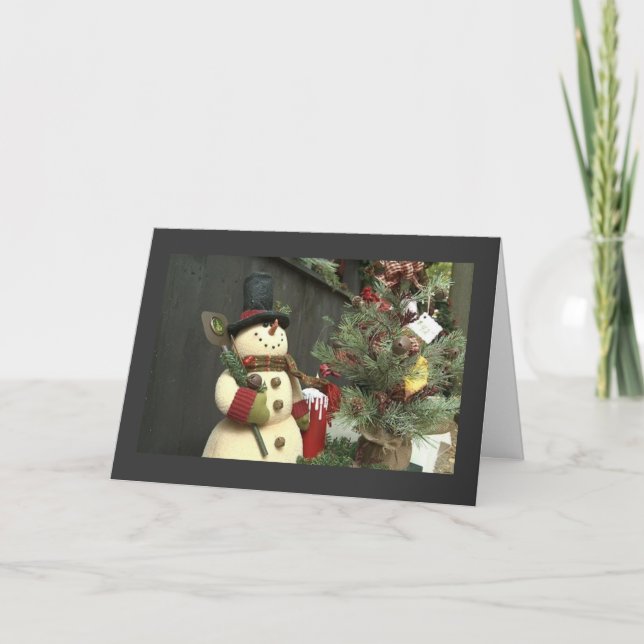 HAPPY BIRTHDAY AT CHRISTMAS / CHRISTMAS SNOWMAN HOLIDAY CARD (Front)