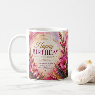 Happy Birthday August Birth Flowers Gladiolus Mug