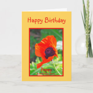 Happy Birthday August Birthday Poppy Card