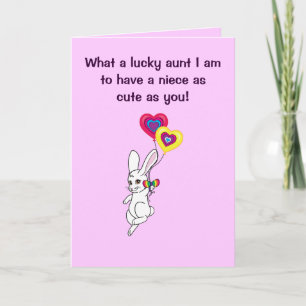 Happy Birthday Aunt to Niece with Bunny Card