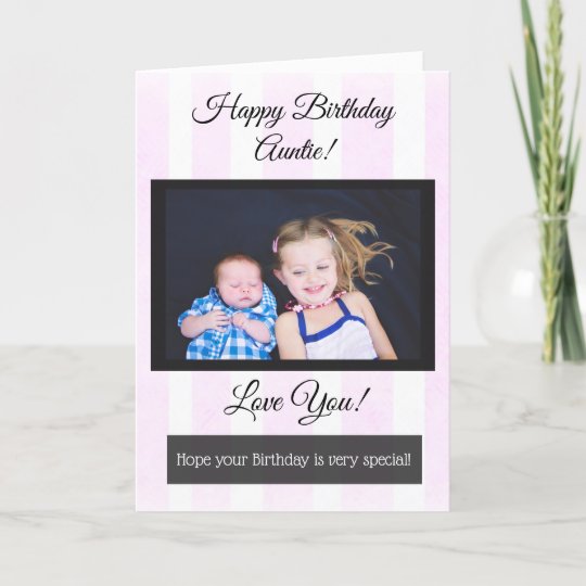Happy Birthday Auntie Personalized Photo Card Zazzle Ca