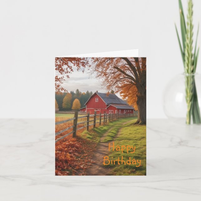 Happy Birthday Autumn Card (Front)