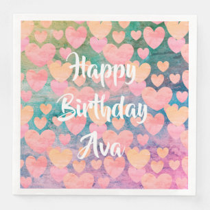 Happy Birthday #Ava party napkins by DAL