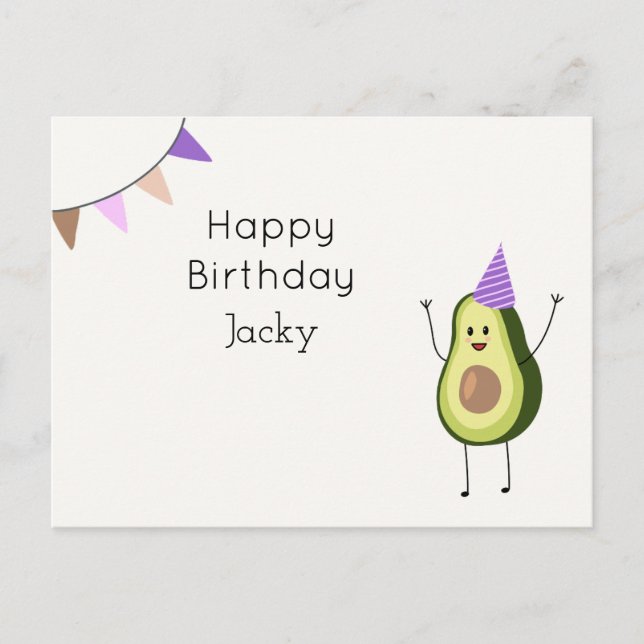 Happy Birthday Avocado Card (Front)