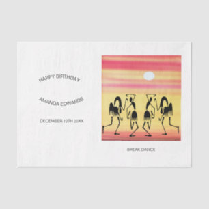 Happy Birthday Awesome Break Dance Tissue Paper