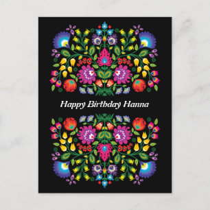  Happy Birthday Awesome polish Folk Wycinanki  Postcard