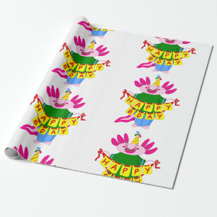 happy birthday Axolotl Wrapping Paper