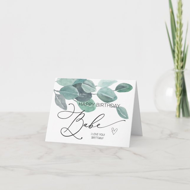 Happy Birthday Babe For Boyfriend Husband Card (Front)