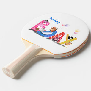Happy Birthday - Baby Bears Party Celebration Fun  Ping Pong Paddle