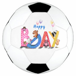 Happy Birthday - Baby Bears Party Celebration Fun  Soccer Ball