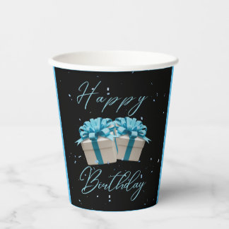 Happy Birthday Baby Blue Paper Cups
