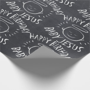 Happy Birthday Baby Jesus - Christmas Chalkboard Wrapping Paper