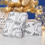 Happy Birthday Baby Jesus - Christmas Christian Wrapping Paper<br><div class="desc">Sometimes it's nice to remember what "CHRIST"mas is celebrated for. Share the spirit of your faith with others. Find this charming design on other products. This wrapping paper has the wonderful image with black chalk on white - there is an 'actual' chalkboard background with coloured chalk and there is a...</div>