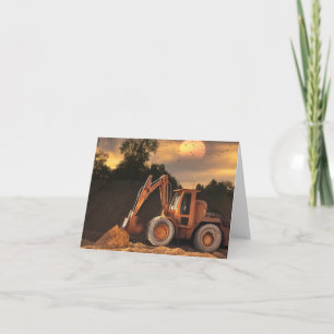Happy Birthday Backhoe Card