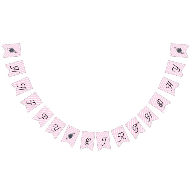 Happy Birthday Ballet Shoe Flowers Bunting Flags (All)