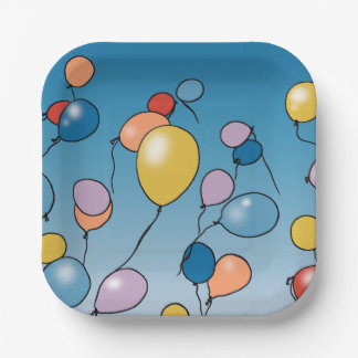 Happy Birthday Balloon Celebration Paper Plate