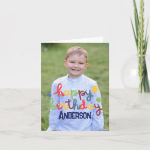 Happy Birthday Balloon Customizable Note Card