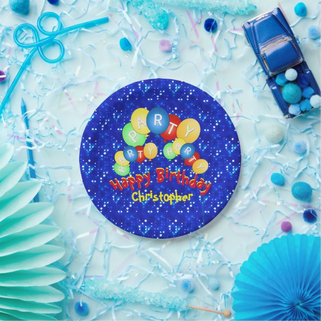 Happy Birthday Balloon Fun Paper Plate (Party)