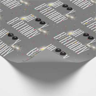 Happy Birthday Balloons and Confetti Wrapping Paper