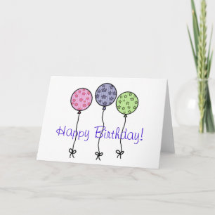 Happy Birthday Balloons blank card